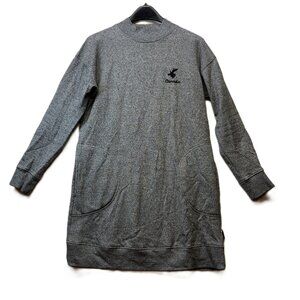 Canadiana Gray Sweatshirt Dress  Maple Leaf Pullover Pocket Dress  Size M